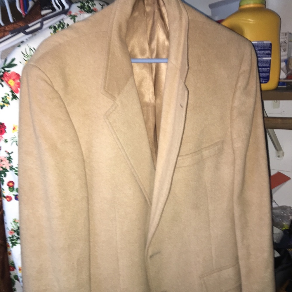 A blazer made with a 100% camel hair